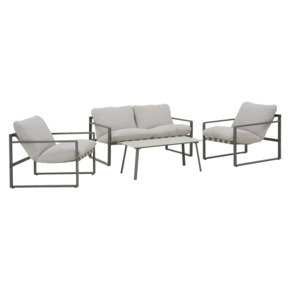 Loungeset tuin Fiji groen/beige staal
