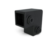 Novidade steigerbuis koppelstuk vierkant kniestuk zwart ø 25 mm