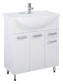 Atlantic badmeubelset Emin hoogglans wit 75 cm