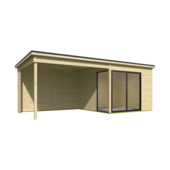 Tuinhuis met overkapping Julia vurenhout onbehandeld 295 x 295 cm