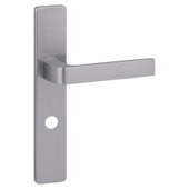 Gamma deurkruk set Tampere recht schild vrij-bezet sluiting 63/8 mm RVS look aluminium