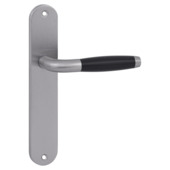 Gamma deurkruk set Donau ovaal blind schild RVS look messing