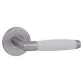 Gamma deurkruk set Retro rond rozet RVS look messing