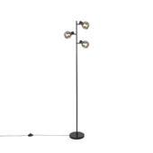 QAZQA vloerlamp Vidro 3-lichts 25W E14 zwart metaal 150 cm