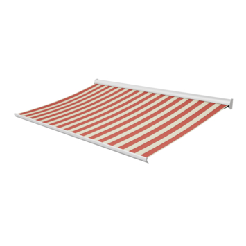 Knikarmscherm Staccato streep rood/wit (kleurnr. 8211) op maat