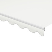 Schulprand (volant) golf effen crème (kleurnr. 0001) op maat