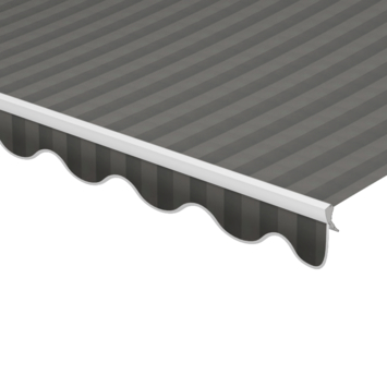 Schulprand (volant) golf streep grijs (kleurnr. 338644) op maat