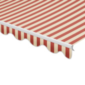 Schulprand (volant) golf streep rood/crème (kleurnr. 315550) op maat