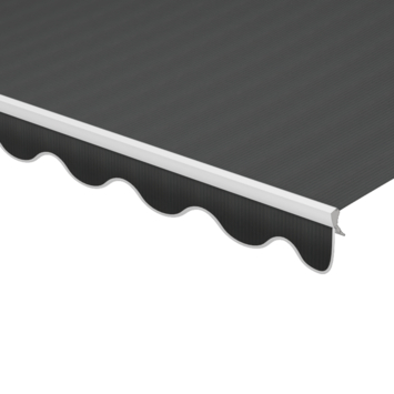 Schulprand (volant) golf gemêleerd grijs (kleurnr. 338623) op maat