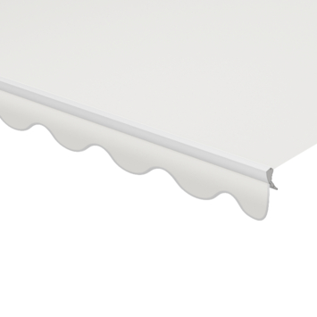 Schulprand (volant) golf effen lichtgrijs (kleurnr. 6196) op maat