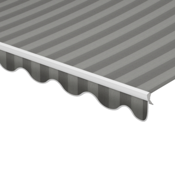 Schulprand (volant) golf streep grijs (kleurnr. T384) op maat