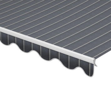 Schulprand (volant) golf streep blauw (kleurnr. T295) op maat