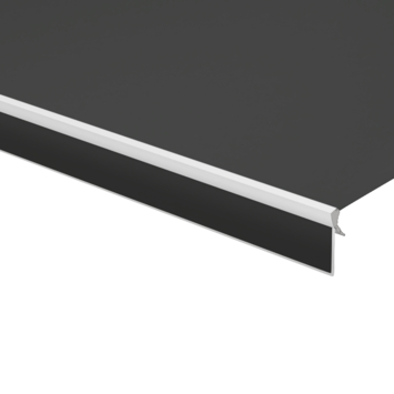 Schulprand (volant) recht effen zwart (kleurnr. 6028) op maat