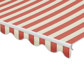 Schulprand (volant) golf streep rood/wit (kleurnr. 8211) op maat