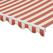 Schulprand (volant) golf streep rood/wit (kleurnr. 8211) op maat