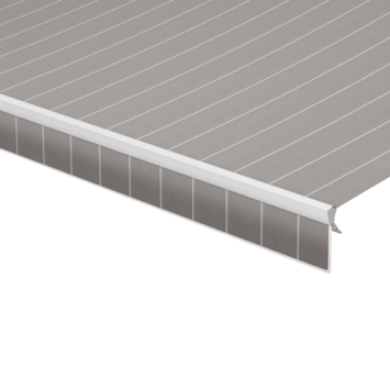 Schulprand (volant) recht streep grijs (kleurnr. D113) op maat