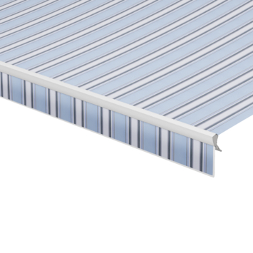 Schulprand (volant) recht streep blauw (kleurnr. 7466) op maat