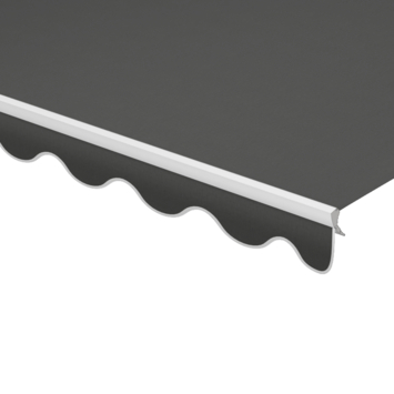 Schulprand (volant) golf gemêleerd grijs (kleurnr. 320966) op maat