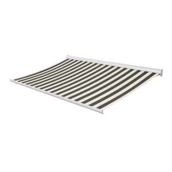 Knikarmscherm Staccato streep zwart/wit (kleurnr. T362) op maat