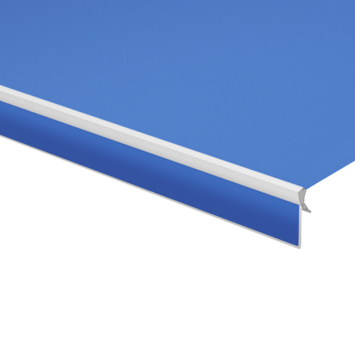 Schulprand (volant) recht effen blauw (kleurnr. 0017) op maat