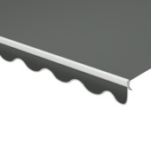 Schulprand (volant) golf effen grijs (kleurnr. U171) op maat