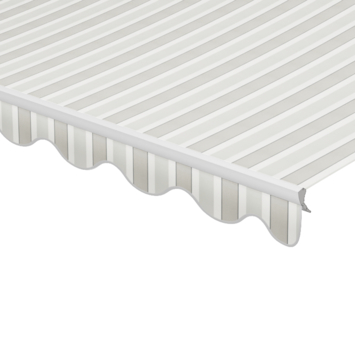 Schulprand (volant) golf streep grijs (kleurnr. D312) op maat