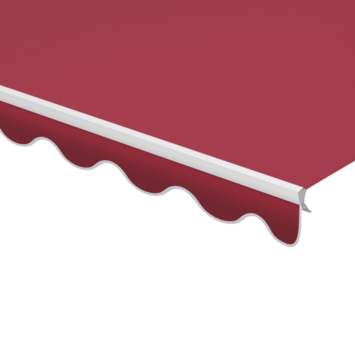 Schulprand (volant) golf effen rood (kleurnr. 3914) op maat