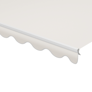 Schulprand (volant) golf effen beige (kleurnr. 6020) op maat