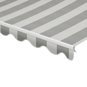 Schulprand (volant) golf streep grijs (kleurnr. T212) op maat