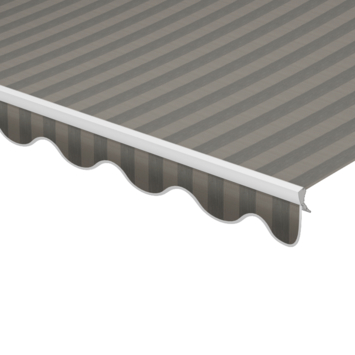 Schulprand (volant) golf streep grijs/bruin (kleurnr. 338671) op maat