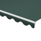 Schulprand (volant) golf effen groen (kleurnr. 6687) op maat