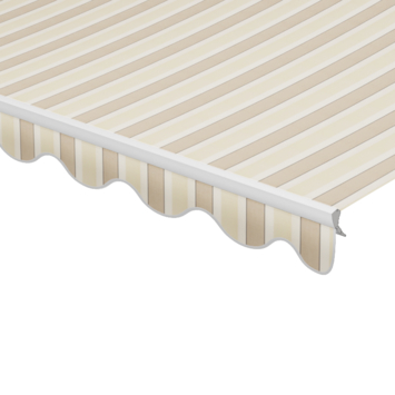 Schulprand (volant) golf streep bruin/crème (kleurnr. 8935) op maat