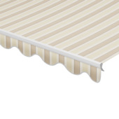 Schulprand (volant) golf streep bruin/crème (kleurnr. 8935) op maat