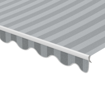 Schulprand (volant) golf streep grijs (kleurnr. 338655) op maat