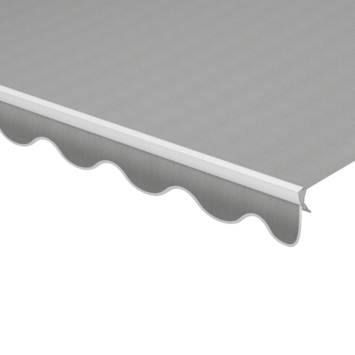 Schulprand (volant) golf effen grijs (kleurnr. U406) op maat