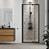 Sealskin draaideur in nis voor douchecabine verstelbaar Hooked mat zwart 90 x 90 x 200 cm