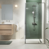 Sealskin draaideur met zijwand voor douchecabine Contour zilver hoogglans 100 x 100 x 200 cm