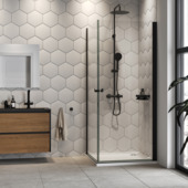 Sealskin hoekinstap deur voor douchecabine Hooked mat zwart 90 x 90 x 200 cm