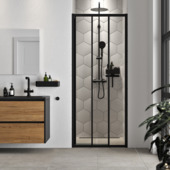 Sealskin driedelige schuifdeur voor douchecabine Hooked mat zwart 90 x 200 cm