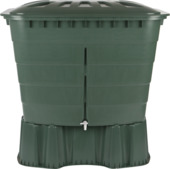 Regenton rechthoekig groen 520L met kraantje