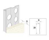 Stucstopprofiel aluzink voor 3 mm laagdikte 260 cm