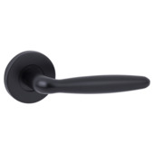 Deurkrukset Seoul rond rozet aluminium zwart