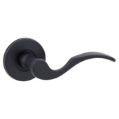 Deurkrukset Bologna rond rozet aluminium zwart