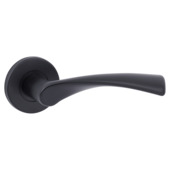 Gamma deurkruk set Basel rond rozet zwart aluminium