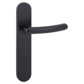 Gamma deurkruk set Zurich ovaal blind schild zwart aluminium