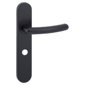 Gamma deurkruk set Zurich ovaal schild vrij-bezet sluiting 63/8 mm zwart aluminium