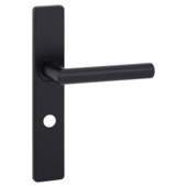 Gamma deurkruk set Berlijn recht schild vrij-bezet sluiting 63/8 mm zwart aluminium