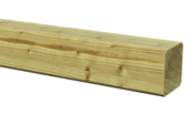 Tuinpaal vierkant grenen hout geschaafd 6,8 x 6,8 x 270 cm