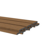 Wandplank WPC 2,1x17,6x240cm Rhombus Teak voorgeboord