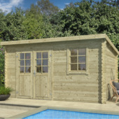 Tuinhuis Danna vurenhout geïmpregneerd 380 x 275 cm 